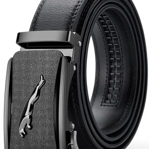 Contacts Genuine Leather Belt for Men with Easier Adjustable Autolock Buckle - Micro Adjustable Belt Fit Everywhere |Formal & Casual | Gift Box